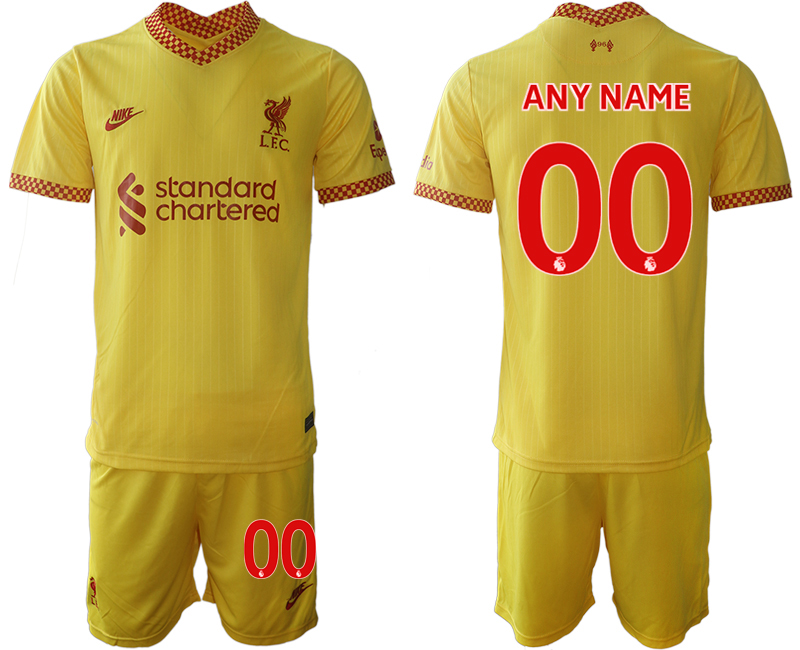 Men 2021-2022 Club Liverpool Second away yellow customized Soccer Jersey->customized soccer jersey->Custom Jersey